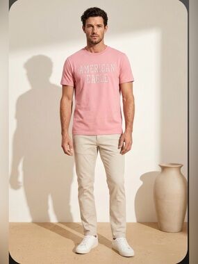 American Eagle Outfitters Pink Short Sleeve Tee